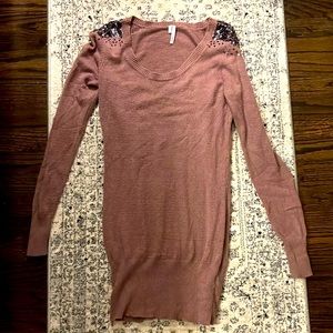 Maurices long sweater rose colored